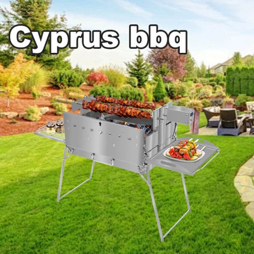 Cyprus BBQ: Sacola portátil leve para acampamento ao ar livre, churrasqueira giratória