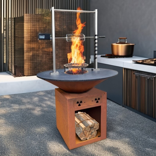 Braseiro personalizado Corten Fire Bowl a lenha Aço Corten Brasero Churrasqueira REDONDA