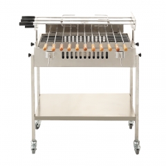 Máquina de grelhar frango a carvão para churrasco com motor elétrico automático Foukou Cypriot