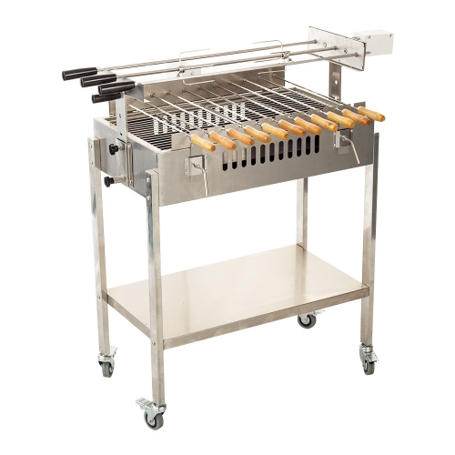 Máquina de grelhar frango a carvão para churrasco com motor elétrico automático Foukou Cypriot