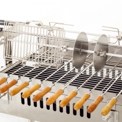 Máquina de grelhar frango a carvão para churrasco com motor elétrico automático Foukou Cypriot