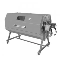 Churrasqueira dupla com espeto giratório, grelha dupla a gás e carvão, assadeira dupla para porcos