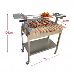 Máquina de grelhar frango a carvão para churrasco com motor elétrico automático Foukou Cypriot